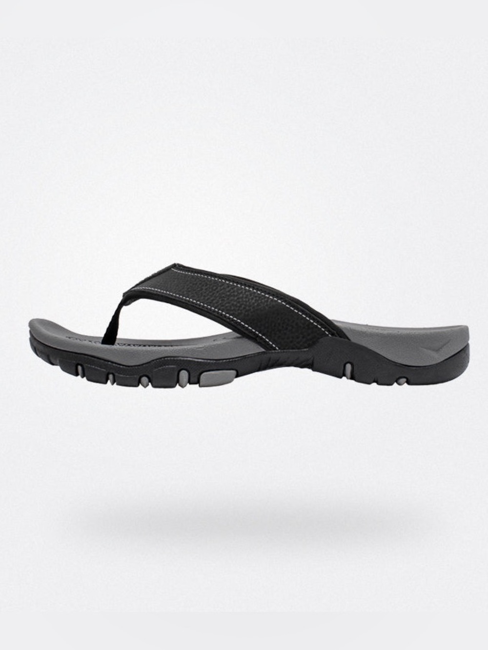 Men's Ramble Retro Black Flip-Flop Sandals with Contoured Footbed